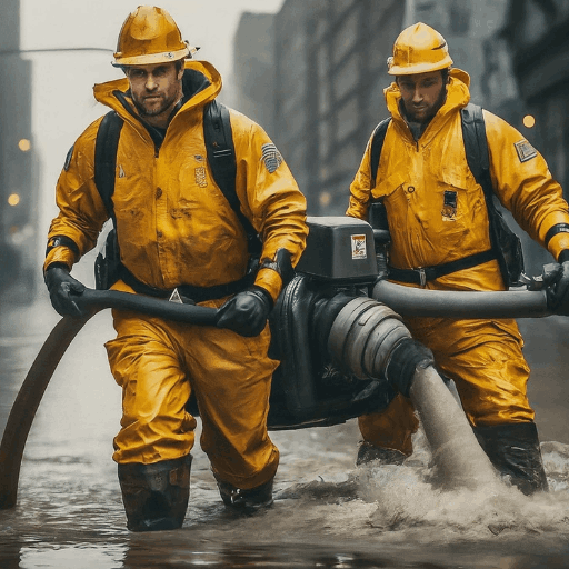 Comprehensive flood response services for rapid water removal and site cleanup.